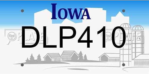 DLP410 Iowa License Plate