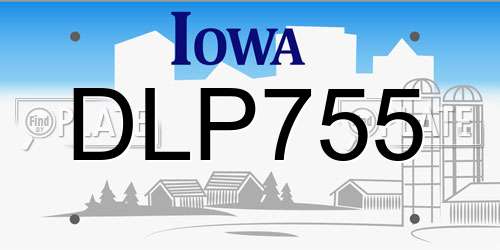 DLP755 Iowa License Plate