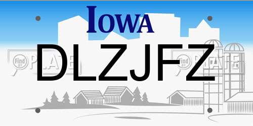 DLZJFZ Iowa License Plate