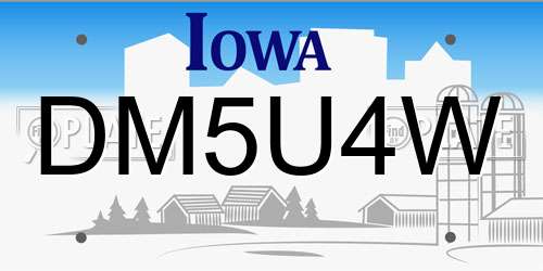 DM5U4W Iowa License Plate