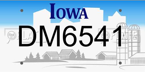 DM6541 Iowa License Plate