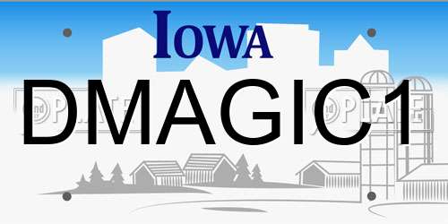 DMAGIC1 Iowa License Plate