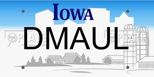DMAUL Iowa License Plate