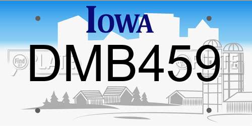 DMB459 Iowa License Plate