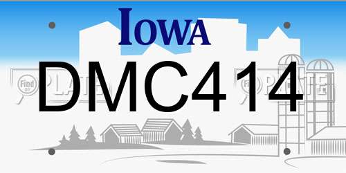 DMC414 Iowa License Plate
