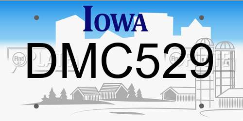 DMC529 Iowa License Plate