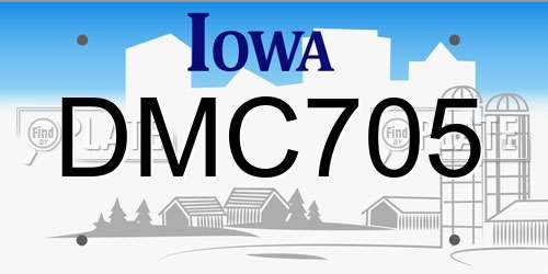 DMC705 Iowa License Plate