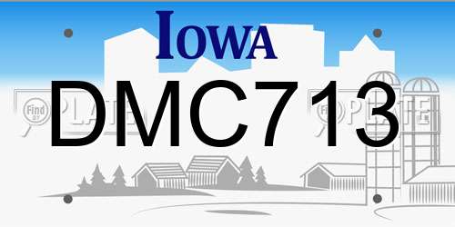 DMC713 Iowa License Plate
