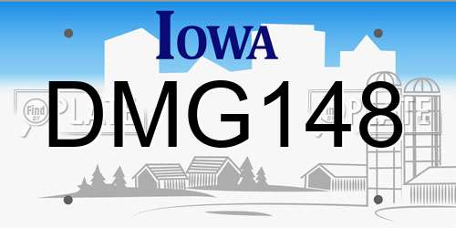 DMG148 Iowa License Plate