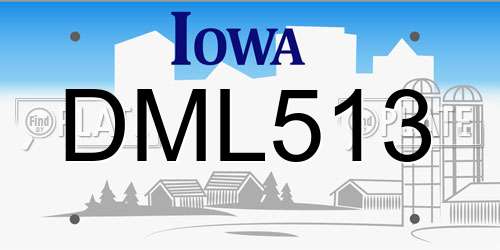 DML513 Iowa License Plate