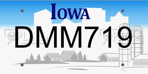 DMM719 Iowa License Plate