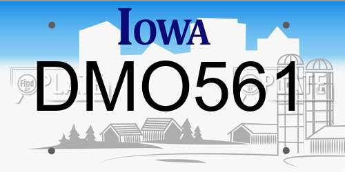 DMO561 Iowa License Plate