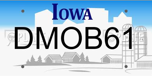DMOB61 Iowa License Plate
