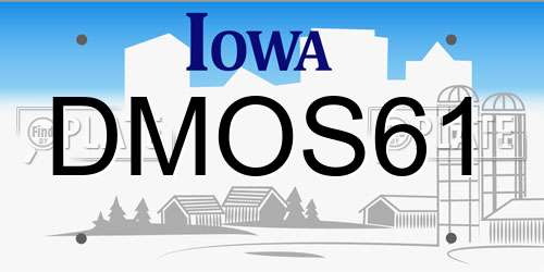 DMOS61 Iowa License Plate