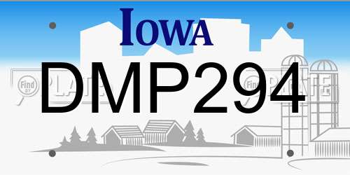 DMP294 Iowa License Plate