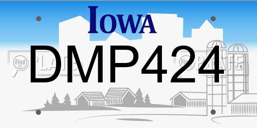 DMP424 Iowa License Plate