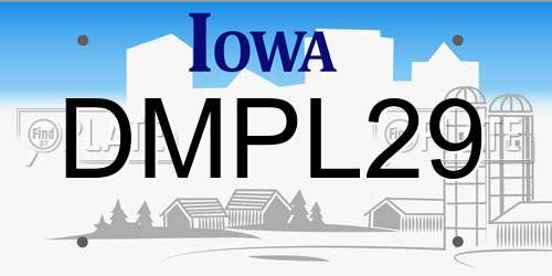 DMPL29 Iowa License Plate