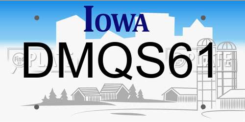 DMQS61 Iowa License Plate