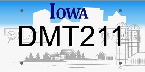 DMT211 Iowa License Plate