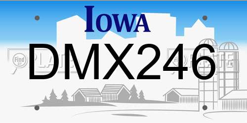 DMX246 Iowa License Plate