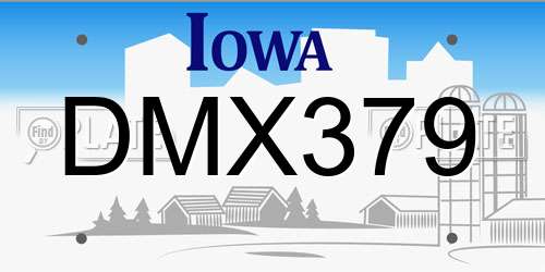 DMX379 Iowa License Plate