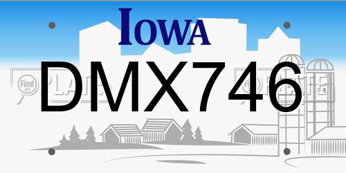 DMX746 Iowa License Plate