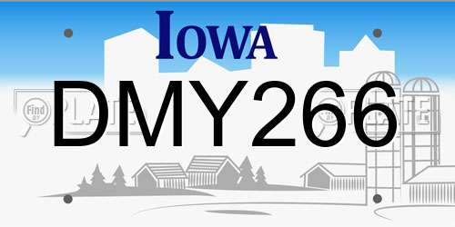 DMY266 Iowa License Plate