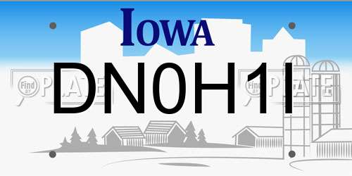 DN0H1I Iowa License Plate