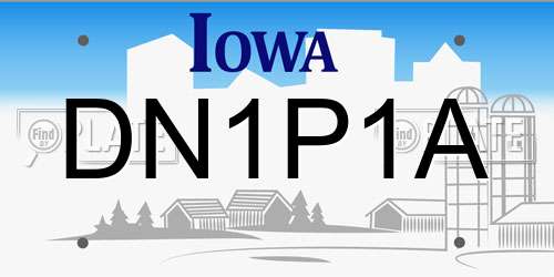 DN1P1A Iowa License Plate