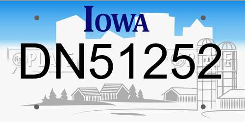 DN51252 Iowa License Plate