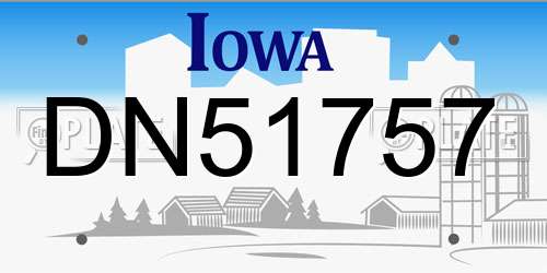 DN51757 Iowa License Plate
