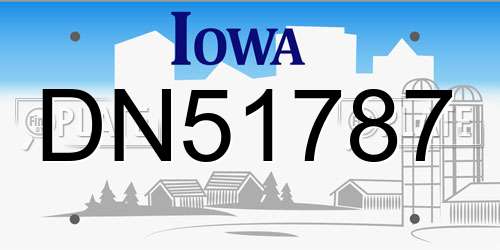 DN51787 Iowa License Plate
