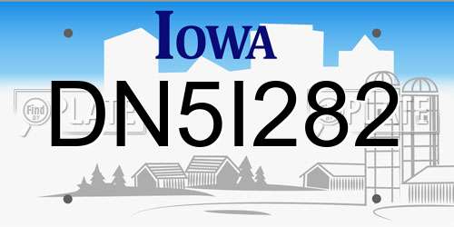 DN5I282 Iowa License Plate