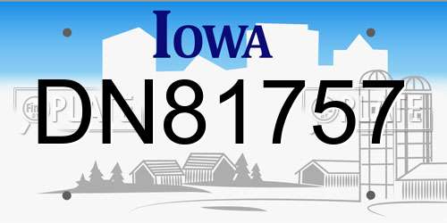 DN81757 Iowa License Plate