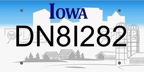 DN8I282 Iowa License Plate