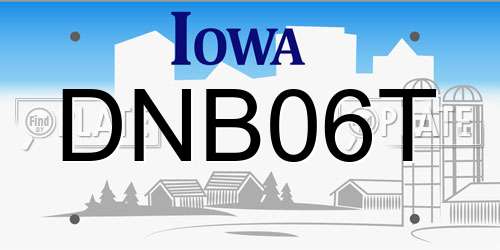 DNB06T Iowa License Plate