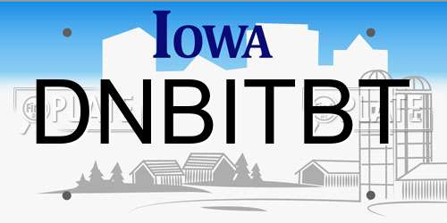 DNBITBT Iowa License Plate