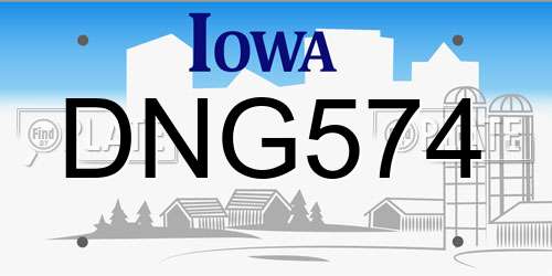 DNG574 Iowa License Plate