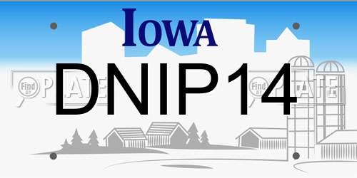 DNIP14 Iowa License Plate