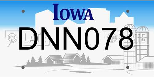 DNN078 Iowa License Plate