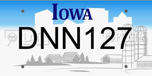 DNN127 Iowa License Plate