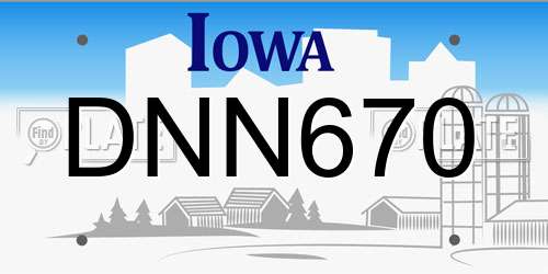 DNN670 Iowa License Plate