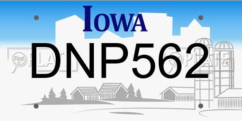 DNP562 Iowa License Plate