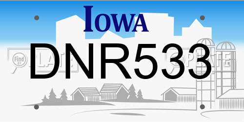 DNR533 Iowa License Plate