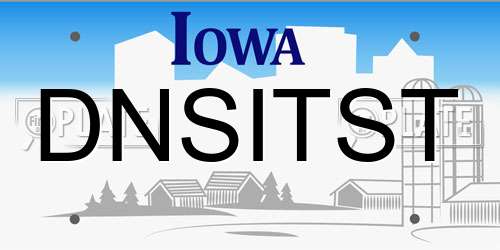DNSITST Iowa License Plate