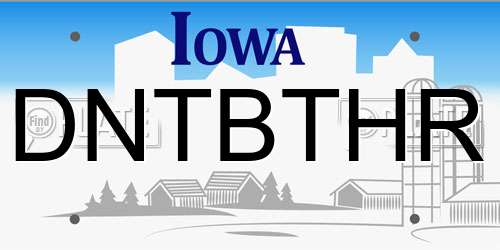 DNTBTHR Iowa License Plate