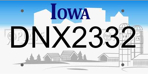 DNX2332 Iowa License Plate