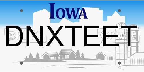 DNXTEET Iowa License Plate
