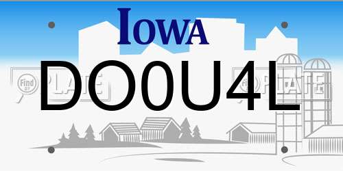 DO0U4L Iowa License Plate