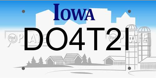DO4T2I Iowa License Plate